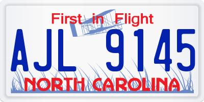 NC license plate AJL9145
