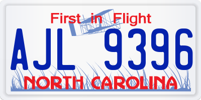NC license plate AJL9396
