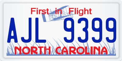 NC license plate AJL9399