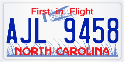 NC license plate AJL9458
