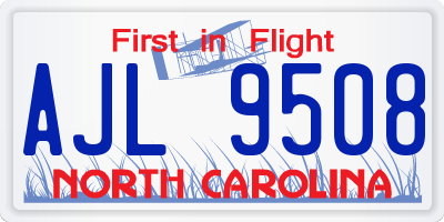 NC license plate AJL9508