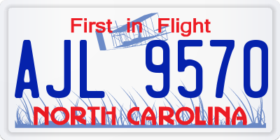 NC license plate AJL9570