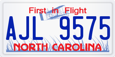 NC license plate AJL9575