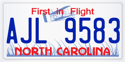 NC license plate AJL9583