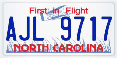 NC license plate AJL9717