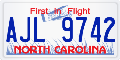 NC license plate AJL9742