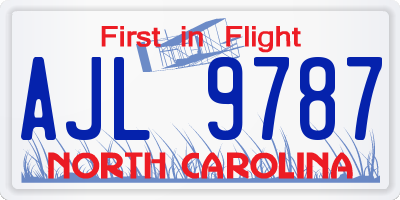 NC license plate AJL9787