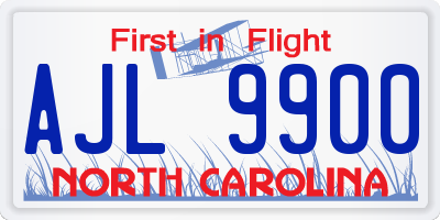 NC license plate AJL9900