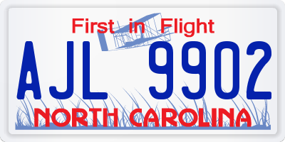 NC license plate AJL9902