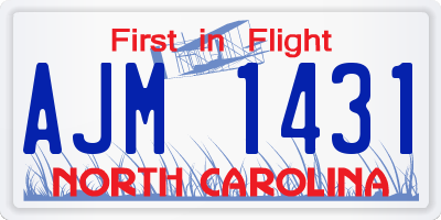 NC license plate AJM1431
