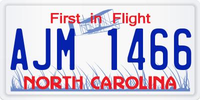 NC license plate AJM1466