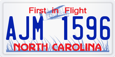 NC license plate AJM1596