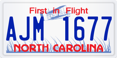 NC license plate AJM1677