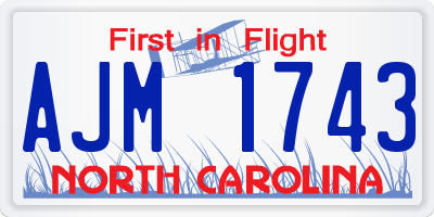NC license plate AJM1743