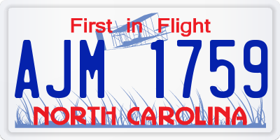 NC license plate AJM1759