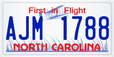 NC license plate AJM1788
