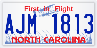 NC license plate AJM1813