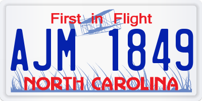 NC license plate AJM1849