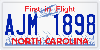 NC license plate AJM1898