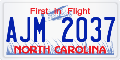 NC license plate AJM2037