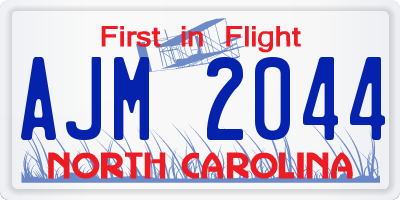 NC license plate AJM2044