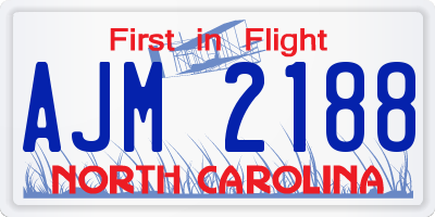 NC license plate AJM2188