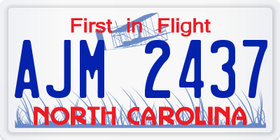 NC license plate AJM2437