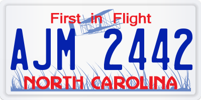 NC license plate AJM2442