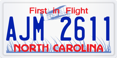 NC license plate AJM2611