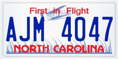 NC license plate AJM4047