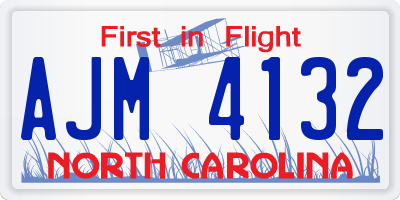NC license plate AJM4132