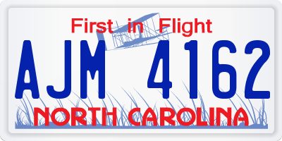 NC license plate AJM4162