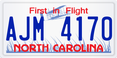 NC license plate AJM4170