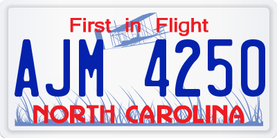 NC license plate AJM4250