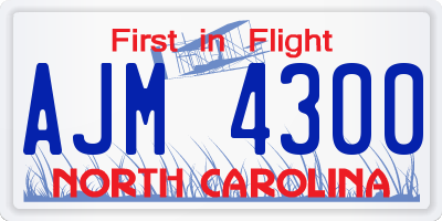 NC license plate AJM4300