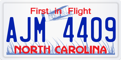 NC license plate AJM4409