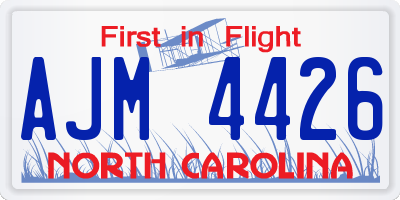 NC license plate AJM4426