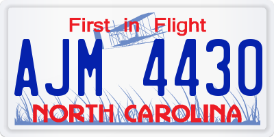 NC license plate AJM4430