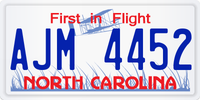 NC license plate AJM4452