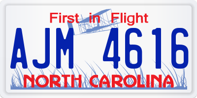 NC license plate AJM4616