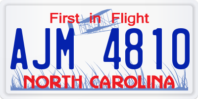 NC license plate AJM4810