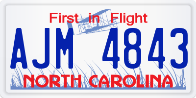 NC license plate AJM4843