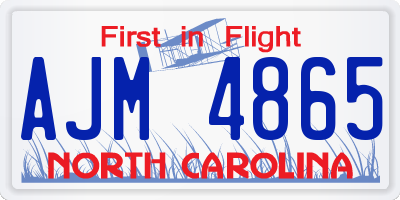 NC license plate AJM4865