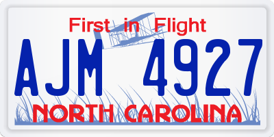 NC license plate AJM4927