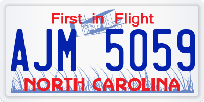 NC license plate AJM5059