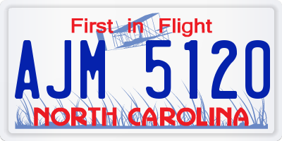 NC license plate AJM5120