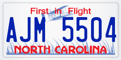 NC license plate AJM5504