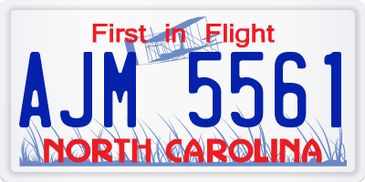 NC license plate AJM5561