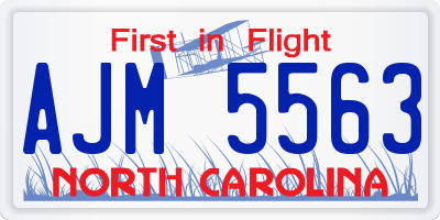 NC license plate AJM5563