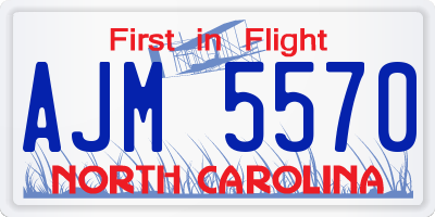 NC license plate AJM5570